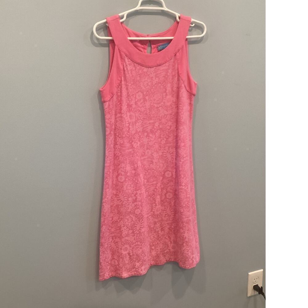 Fresh Produce Womens Mini Dress Size XS Pink Floral Beach Cotton Resort Vacation